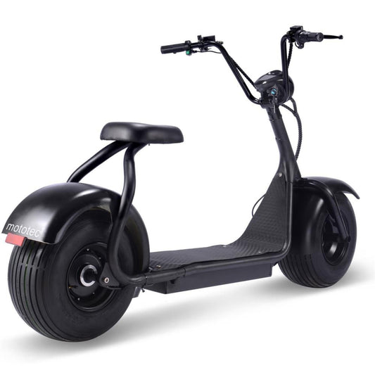 MotoTec Fat Tire 60v 18ah 2000w Lithium Electric Scooter Black - Powered