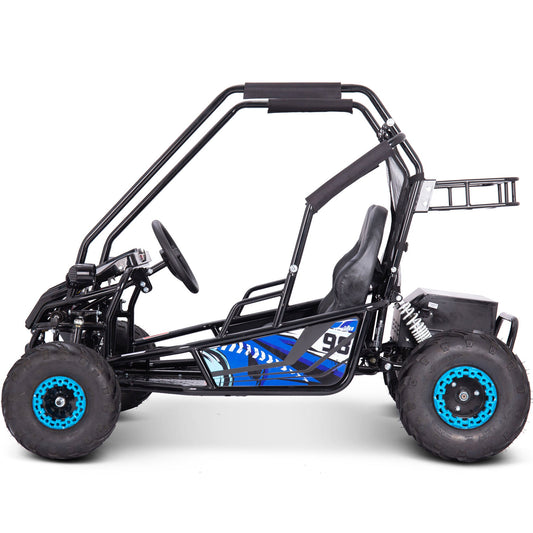MotoTec Mud Monster XL 60v 2000w Electric Go Kart Full Suspension Blue - Powered
