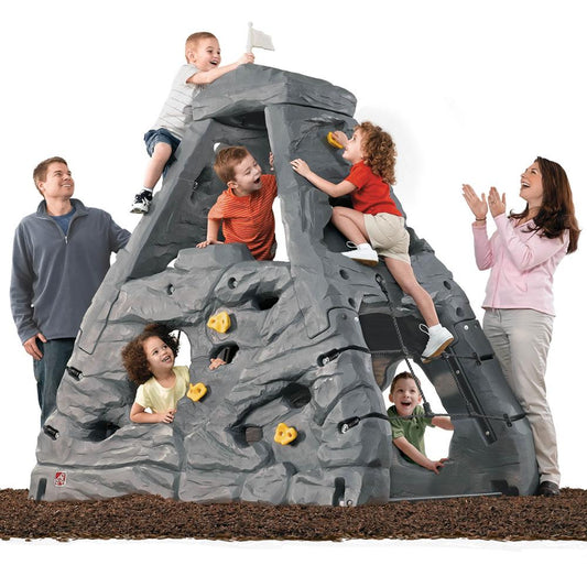 Step2 Skyward Summit, climbing structure for kids, outdoor climbing structure, durable climbing structure, easy-to-assemble climbing structure, fun climbing structure for kids, hand grips and foot holds, cargo nets, challenging climbing surfaces.