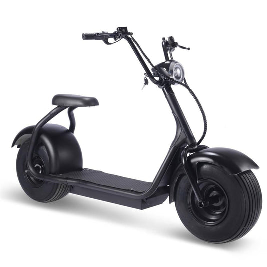 MotoTec Fat Tire 60v 18ah 2000w Lithium Electric Scooter Black - Powered