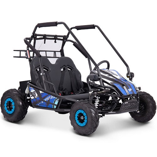 MotoTec Mud Monster XL 60v 2000w Electric Go Kart Full Suspension Blue - Powered