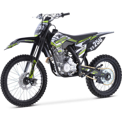 MotoTec X5 250cc 4-Stroke Gas Dirt Bike Black - Powered