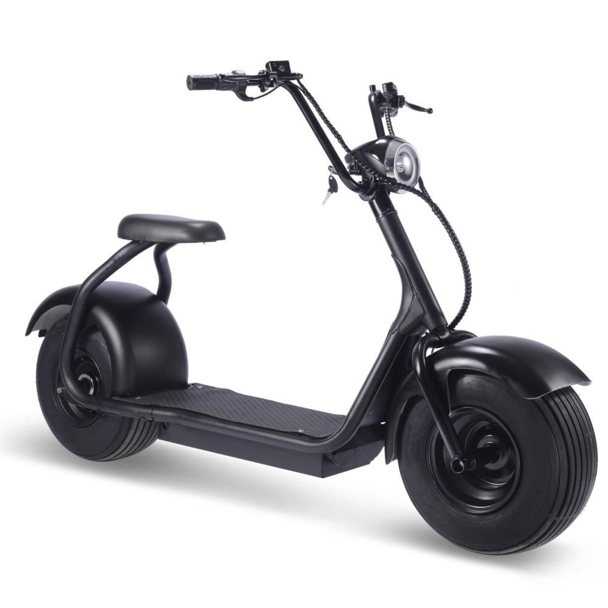 MotoTec Fat Tire 2000w Lithium Electric Scooter Black - Powered