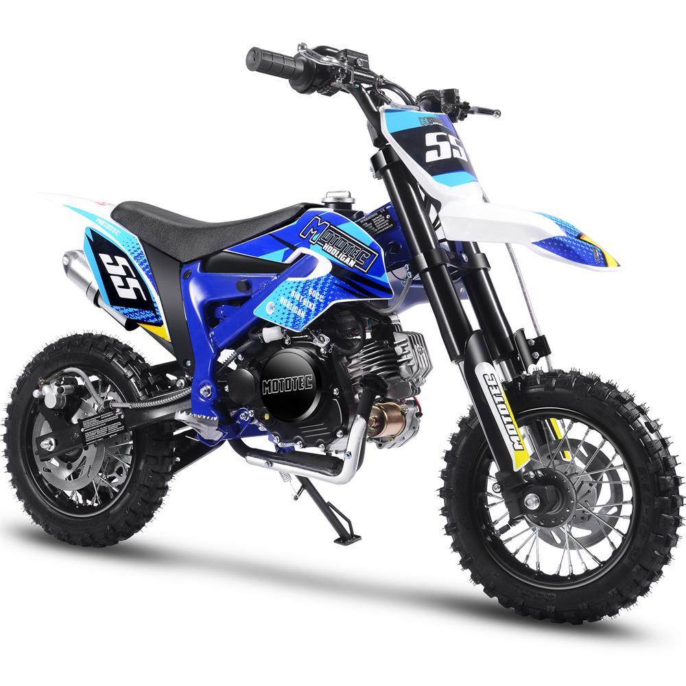 MotoTec Hooligan 60cc 4-Stroke Gas Dirt Bike Blue - Powered