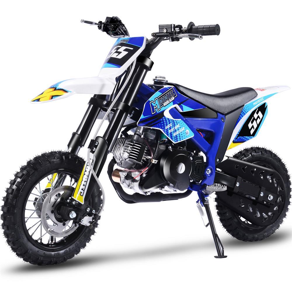 MotoTec Hooligan 60cc 4-Stroke Gas Dirt Bike Blue - Powered