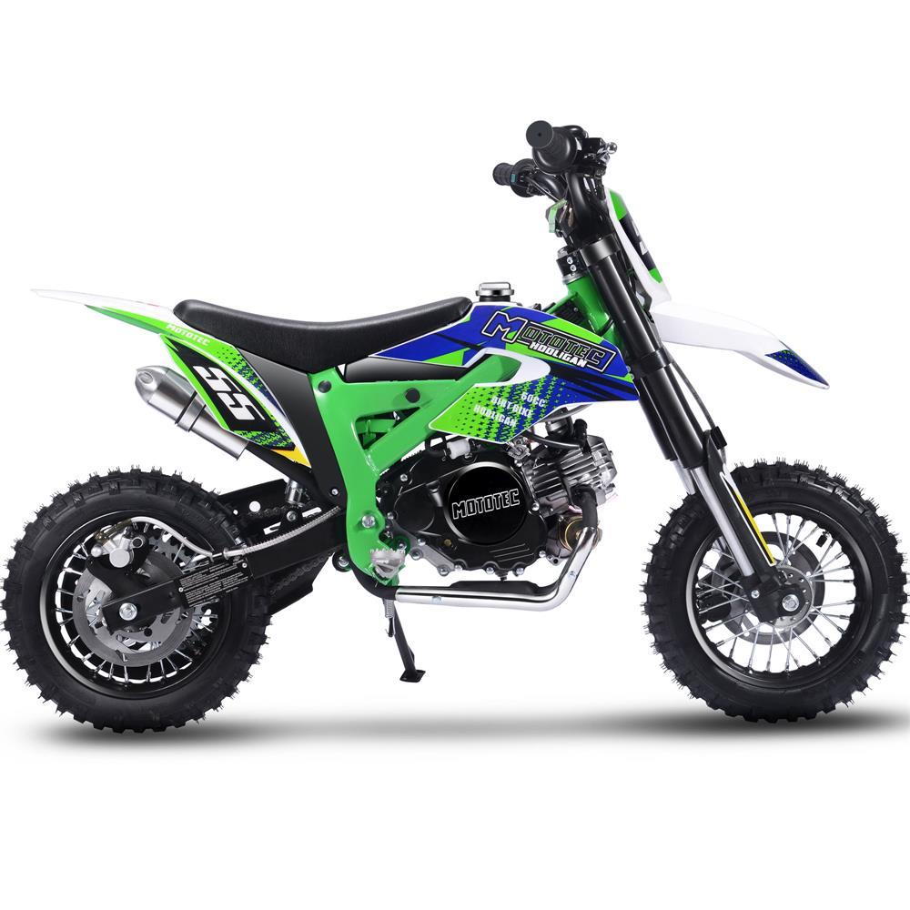 MotoTec Hooligan 60cc 4-Stroke Gas Dirt Bike Green - Powered