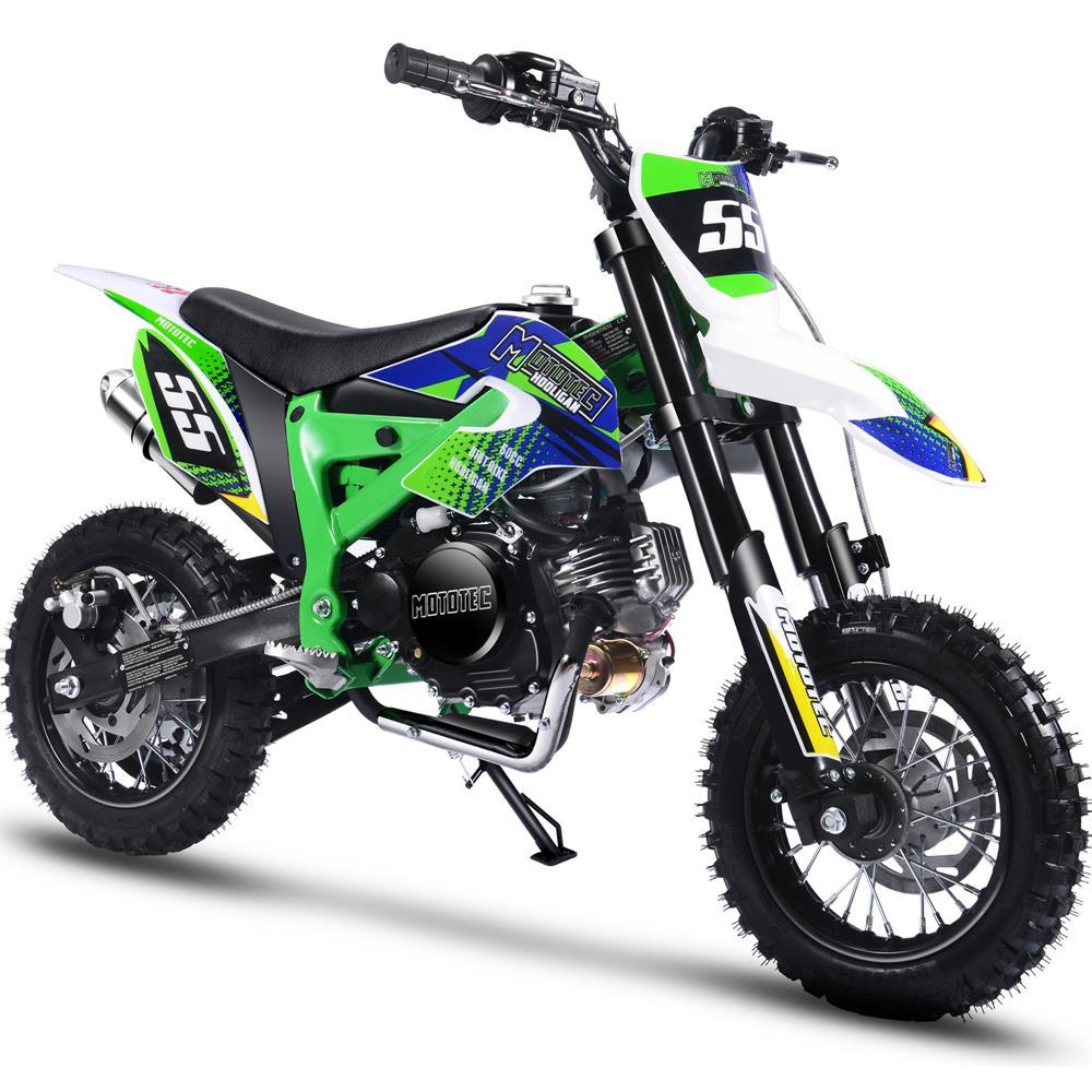 MotoTec Hooligan 60cc 4-Stroke Gas Dirt Bike Green - Powered