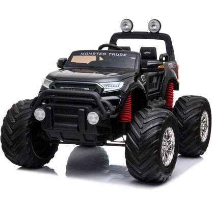 MotoTec Monster Truck 4x4 12v Black (w/Parent Remote) Ride On - Kids Toys >