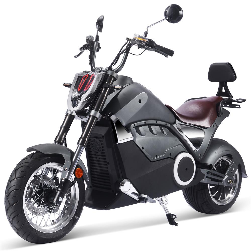 MotoTec Typhoon 72v 30ah 3000w Lithium Electric Scooter Gray