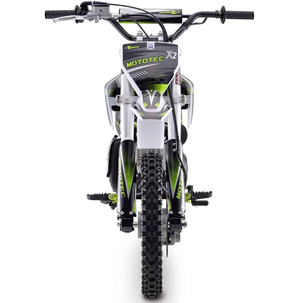 MotoTec X2 110cc 4-Stroke Gas Dirt Bike Green - Bikes