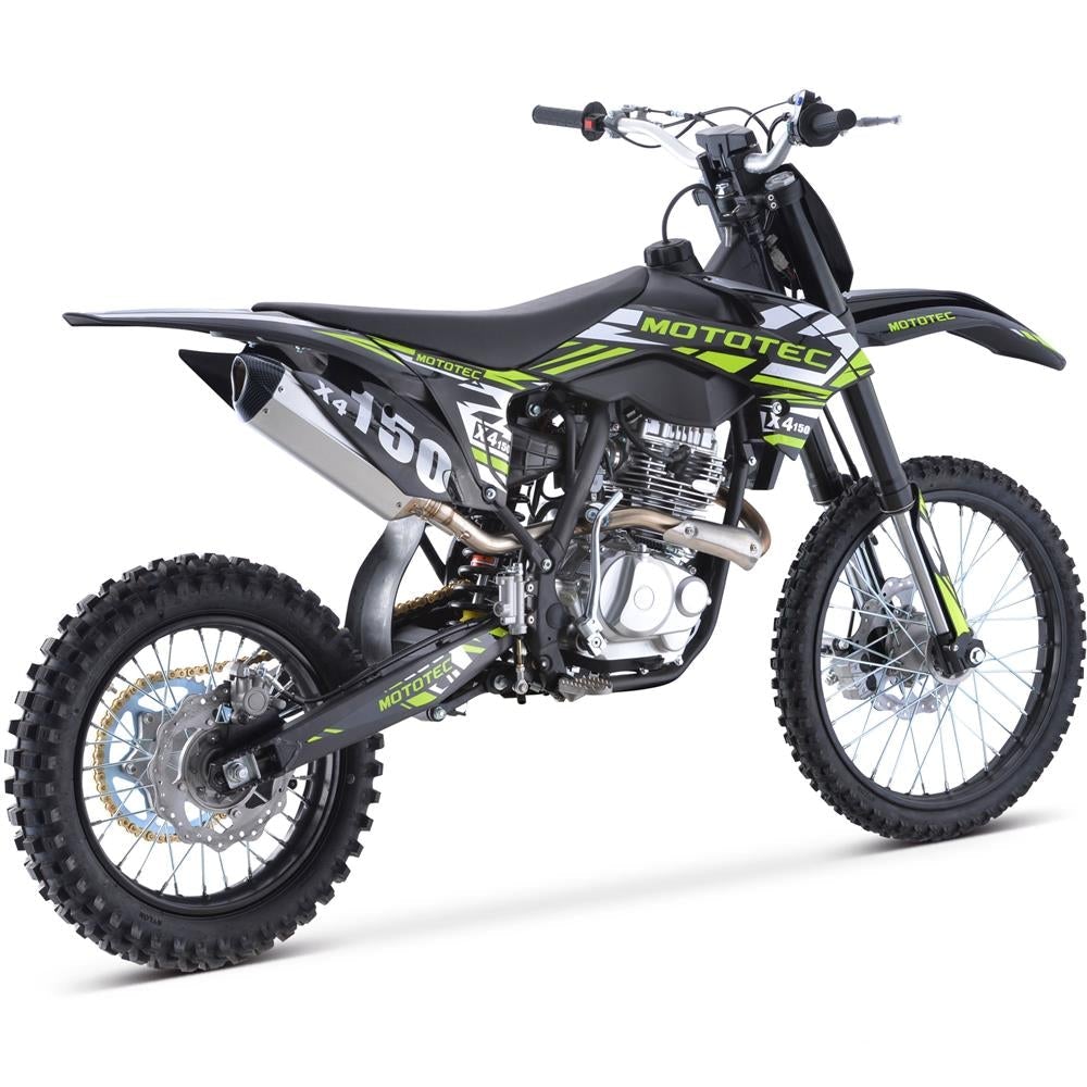 MotoTec X4 150cc 4-Stroke Gas Dirt Bike Black - Powered