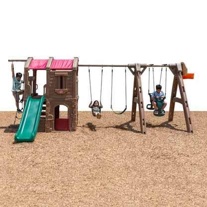 Naturally Playful™ Adventure Lodge Play Center with Glider - Outdoor Equipment